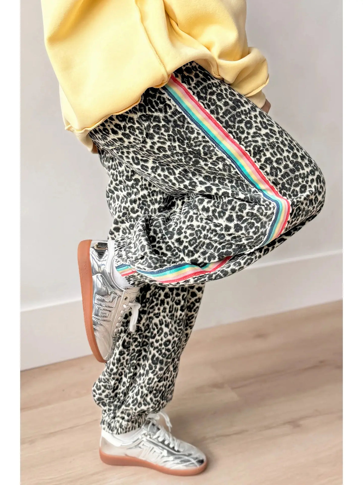 Leopard Rainbow Stripe Jogger Jeans
