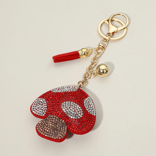 Bling Studded Mushroom Keychain Bag Charm