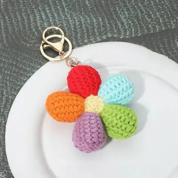 Multicolor Crochet Flower Bag Charm