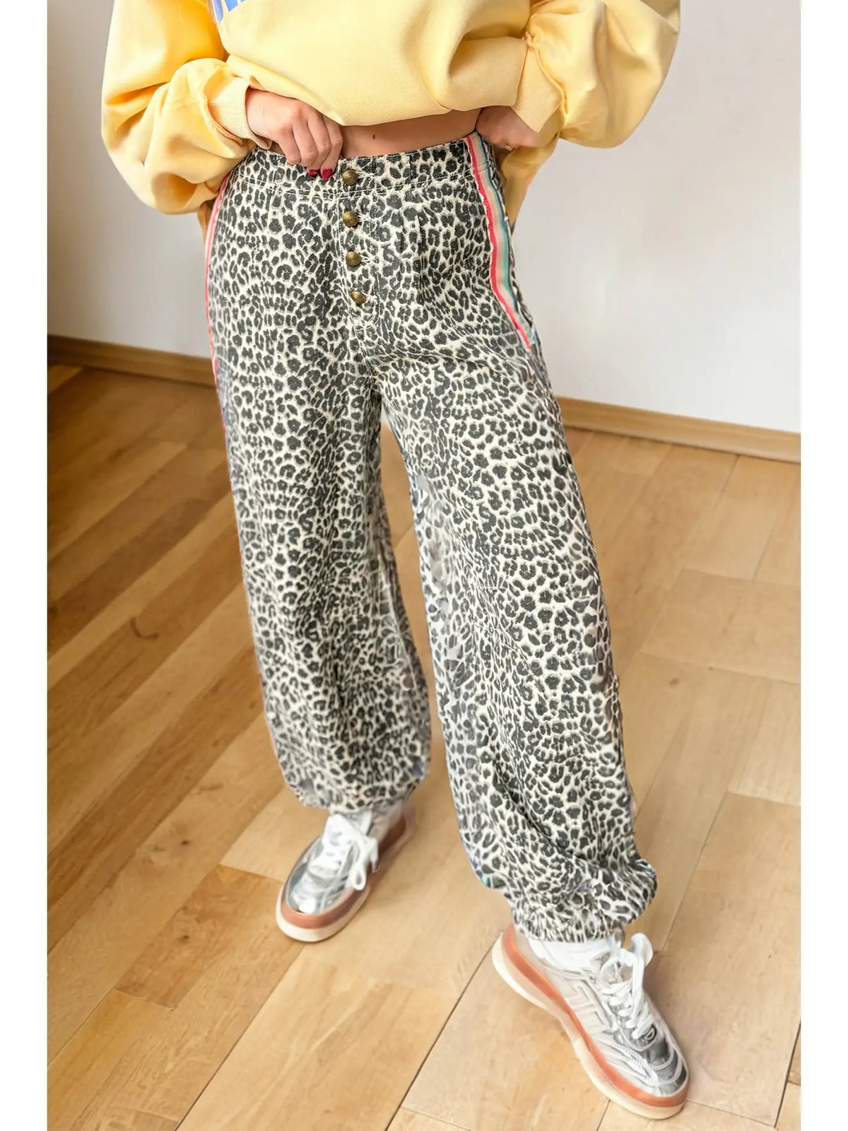 Leopard Rainbow Stripe Jogger Jeans