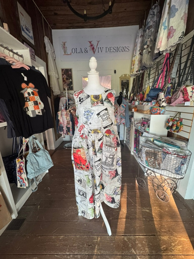 Sewing Seeds Fabric Wrap Apron/Dress