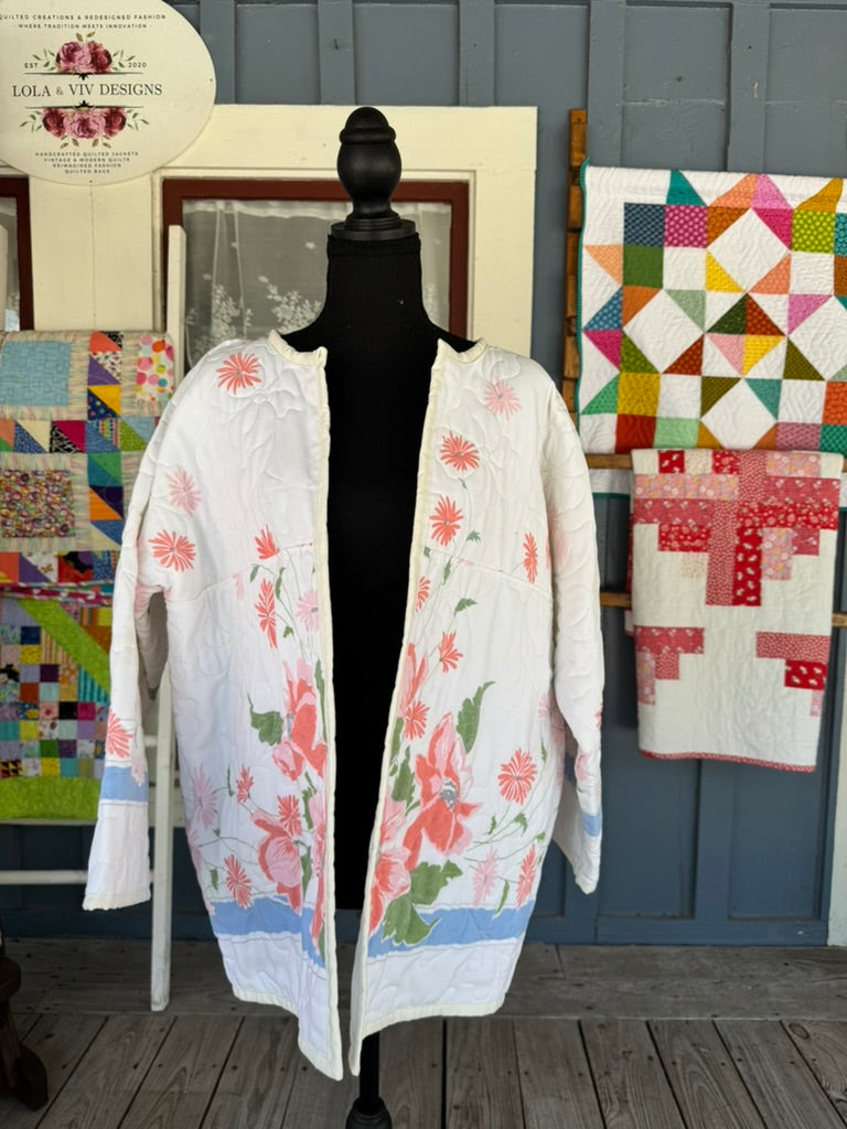 Vintage Tablecloth Quilted Jacket