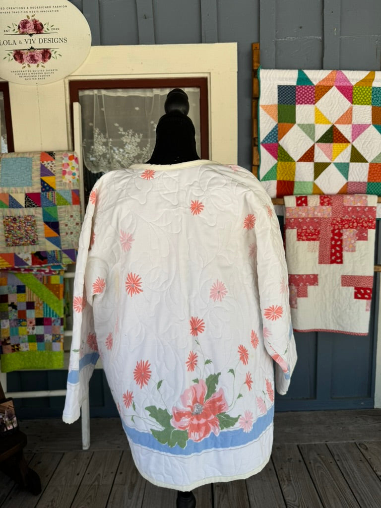 Vintage Tablecloth Quilted Jacket