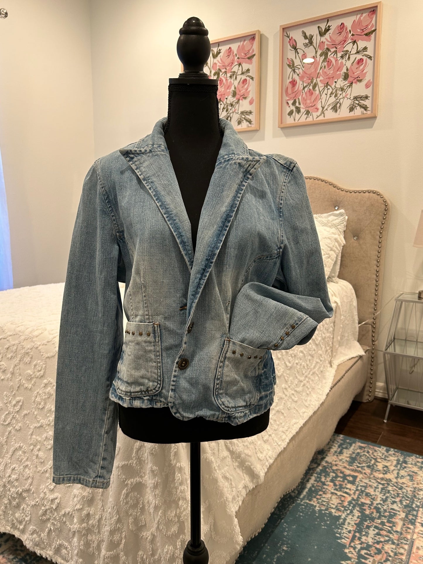 Redesigned Denim Blazer Jacket - Cowgirls and Cacti