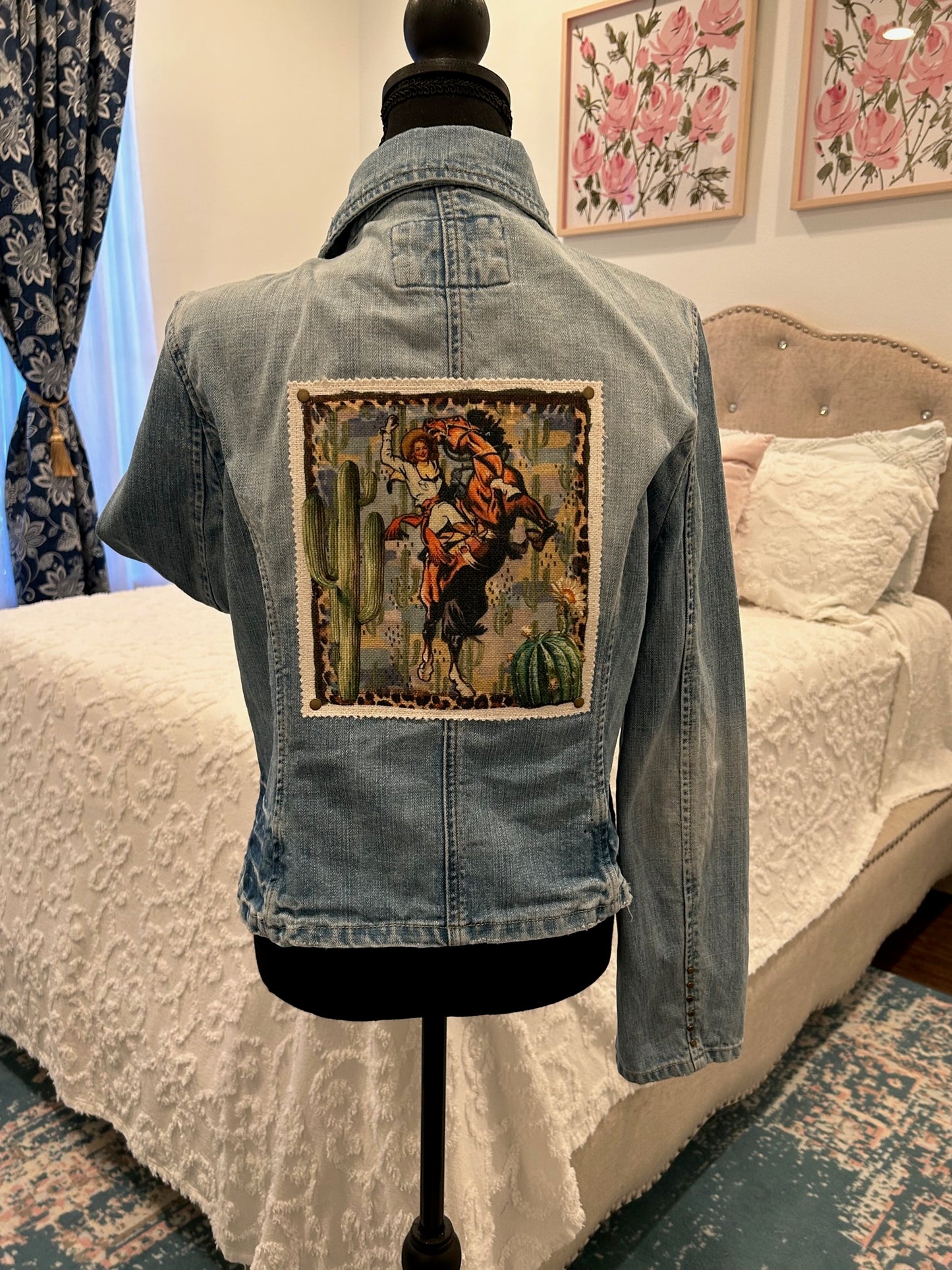 Redesigned Denim Blazer Jacket - Cowgirls and Cacti