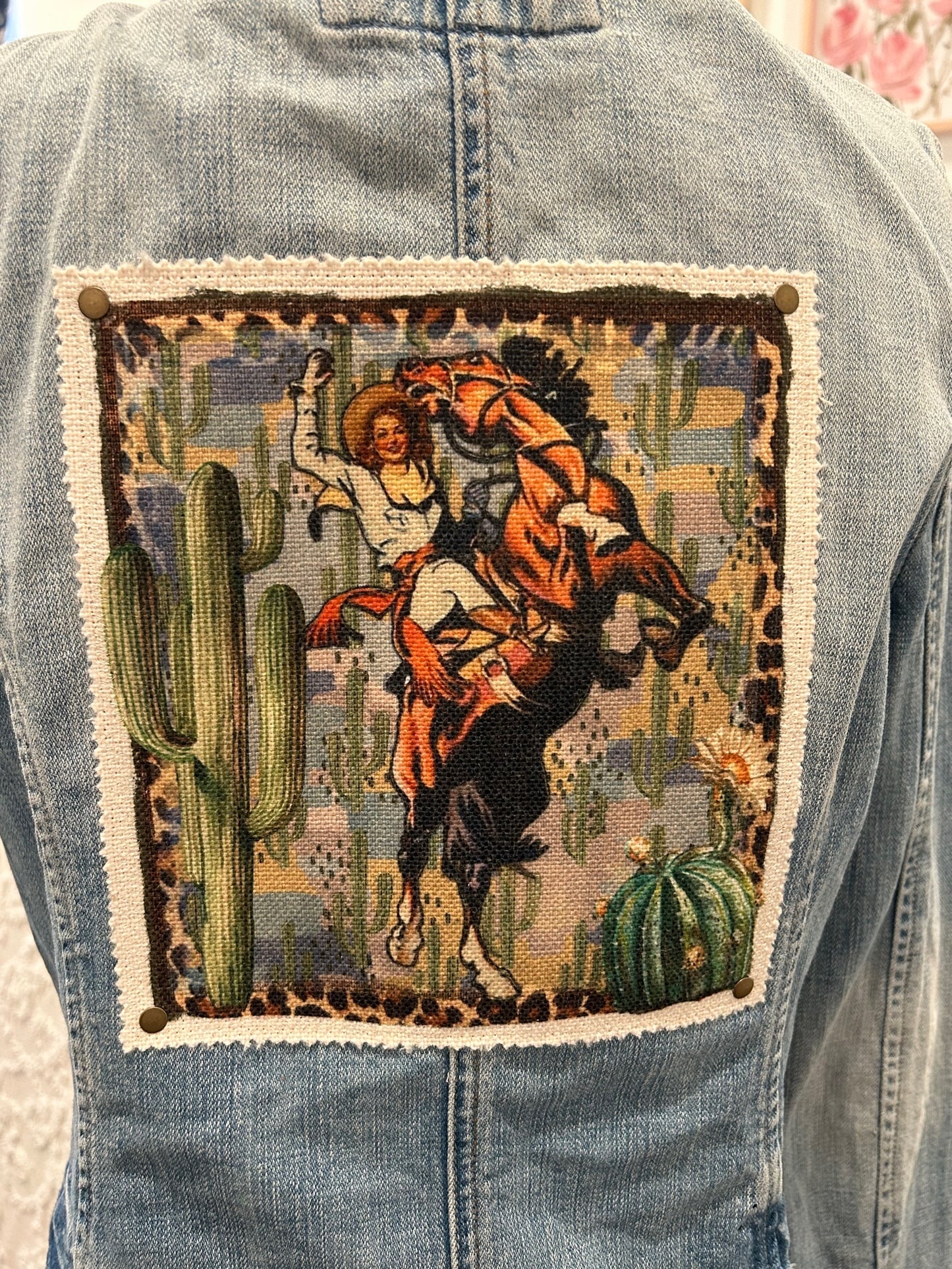 Redesigned Denim Blazer Jacket - Cowgirls and Cacti