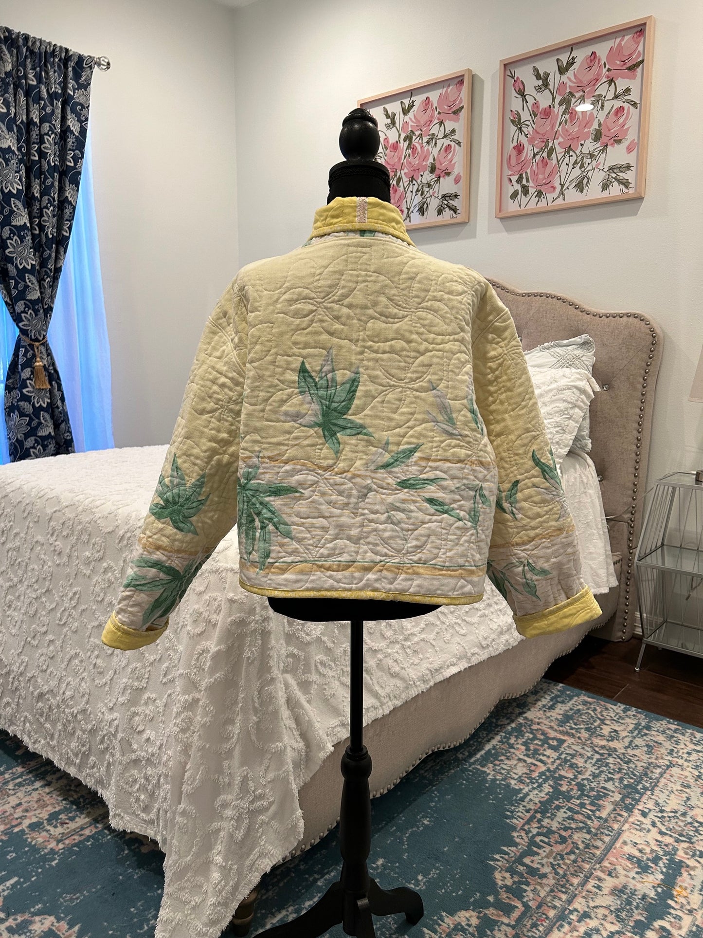 Vintage Quilted Jacket - Tropical Bomber Style