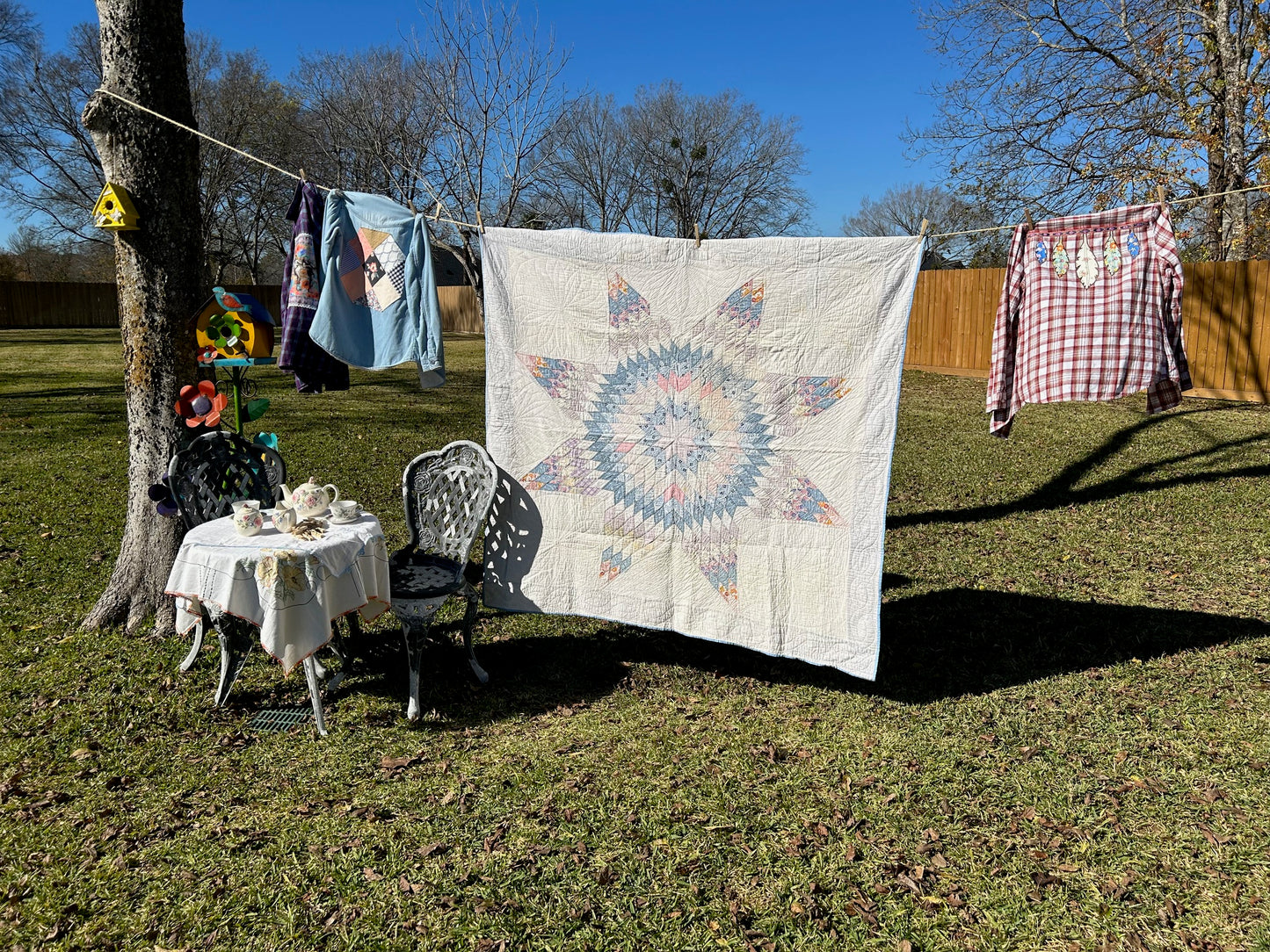 Vintage Quilt - Hand-Quilted Lone Star