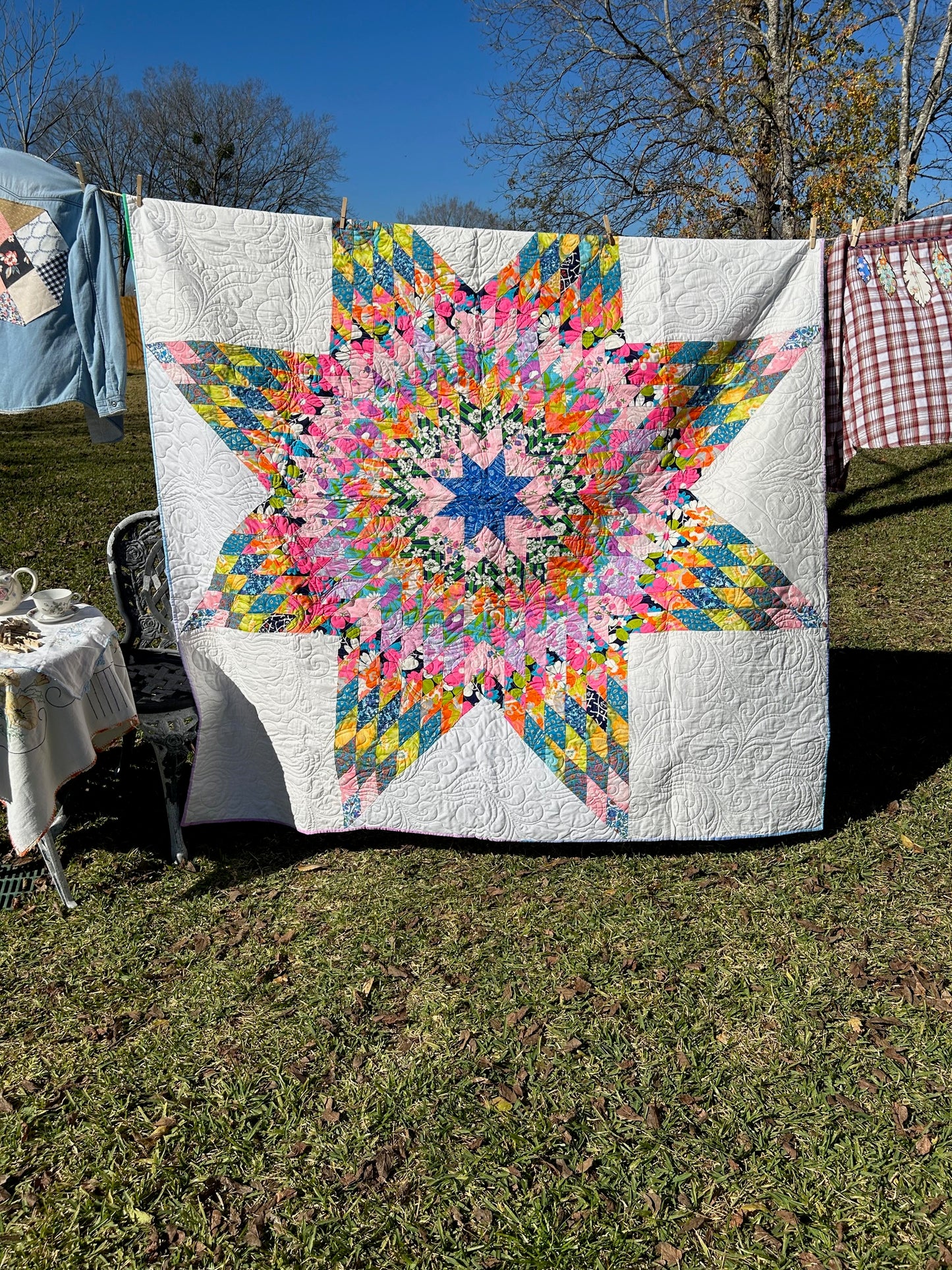 Vintage Quilt - 70s Lone Star Quilt