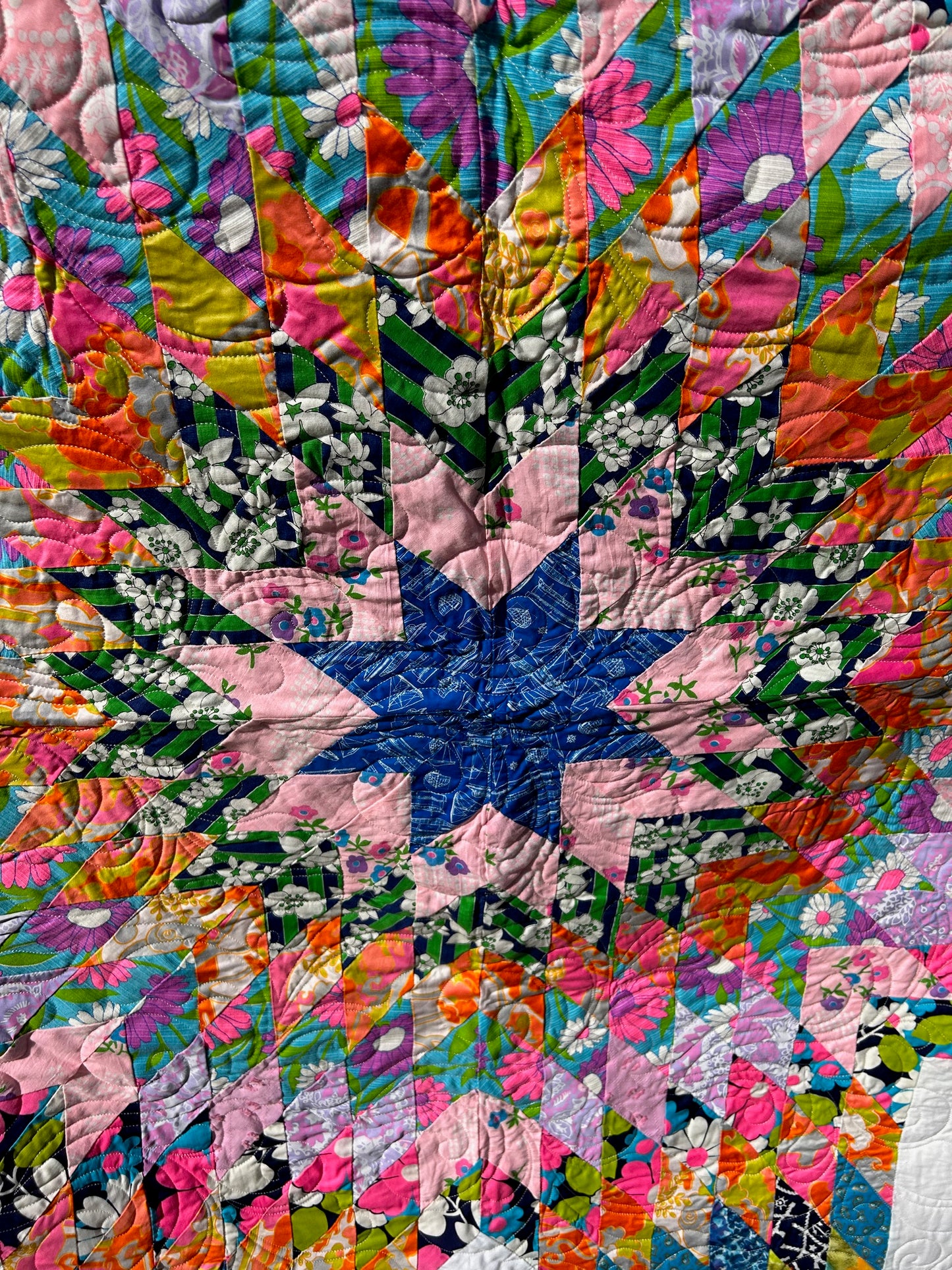 Vintage Quilt - 70s Lone Star Quilt