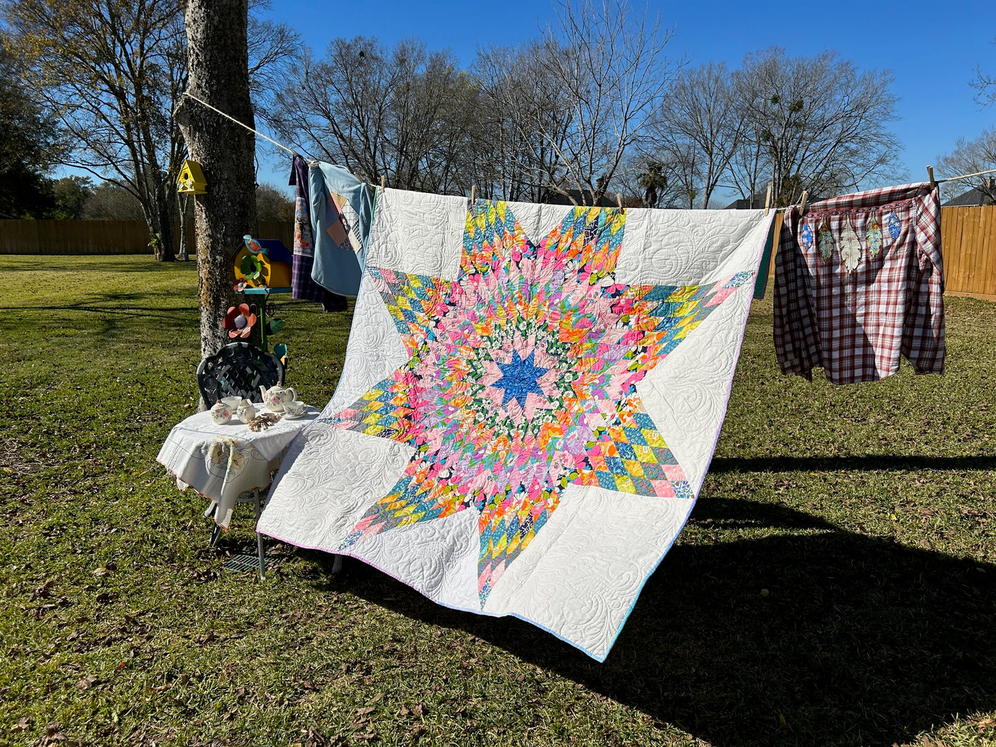 Vintage Quilt - 70s Lone Star Quilt