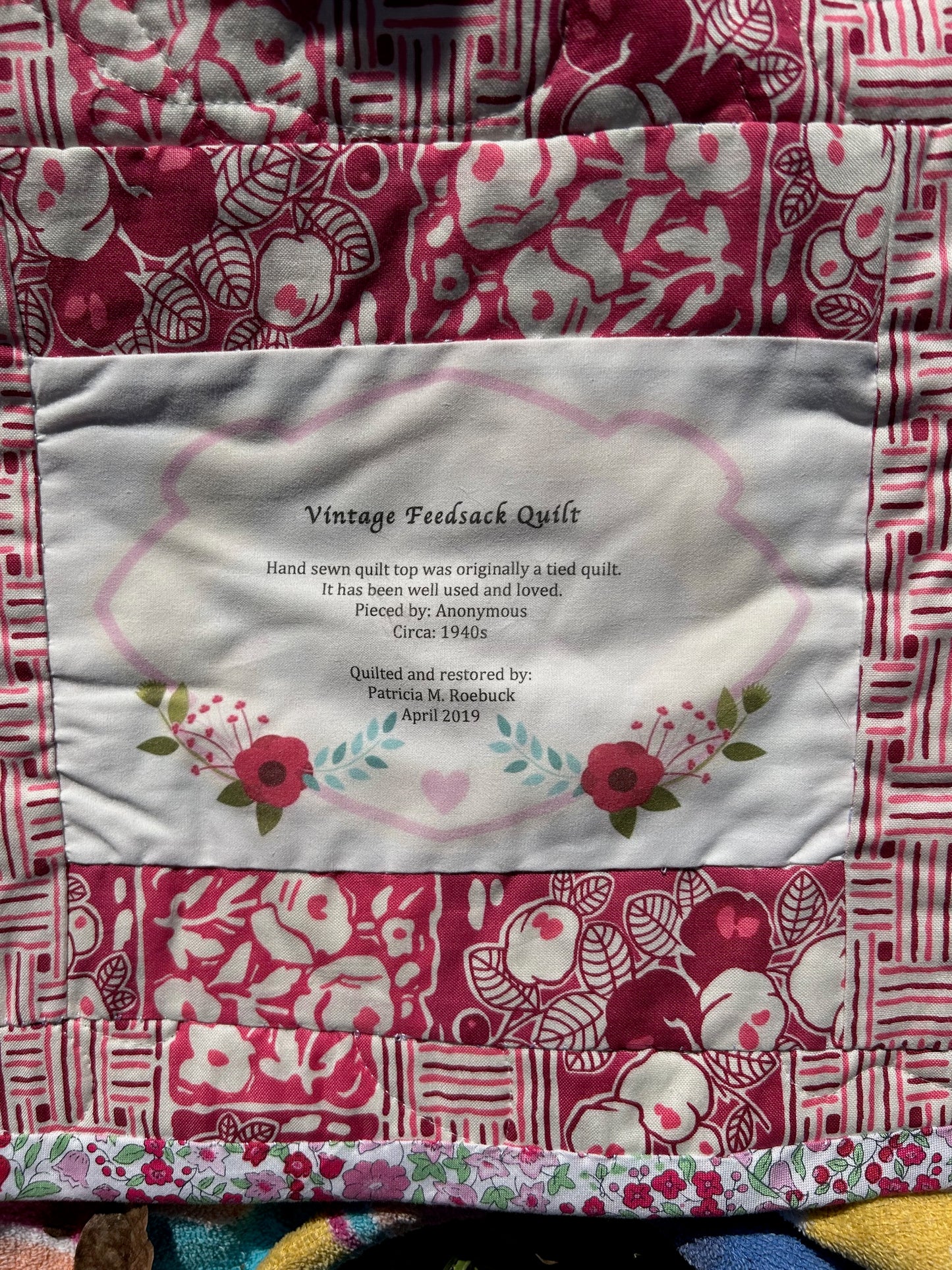 Vintage Quilts - Vintage Feedsack Quilt