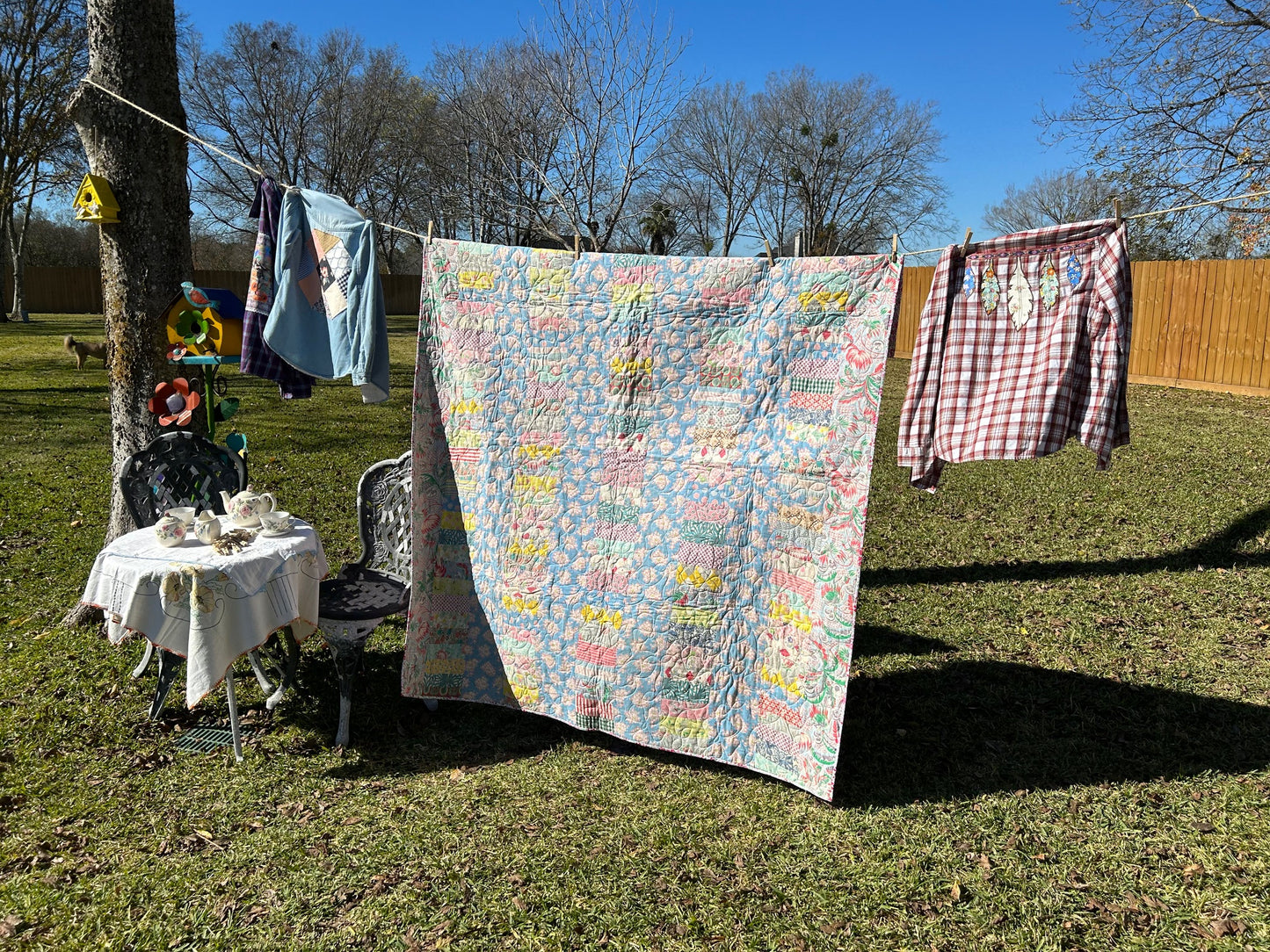 Vintage Quilts - Vintage Feedsack Quilt