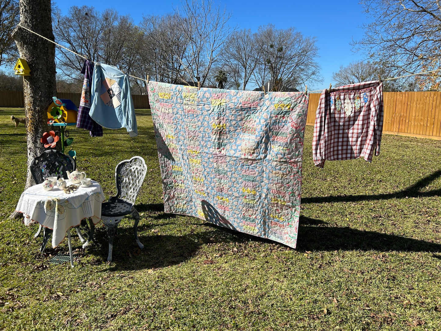 Vintage Quilts - Vintage Feedsack Quilt