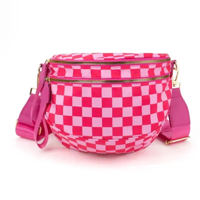 Pink on Pink Oxford Checkered Crossbody/Bum Bag