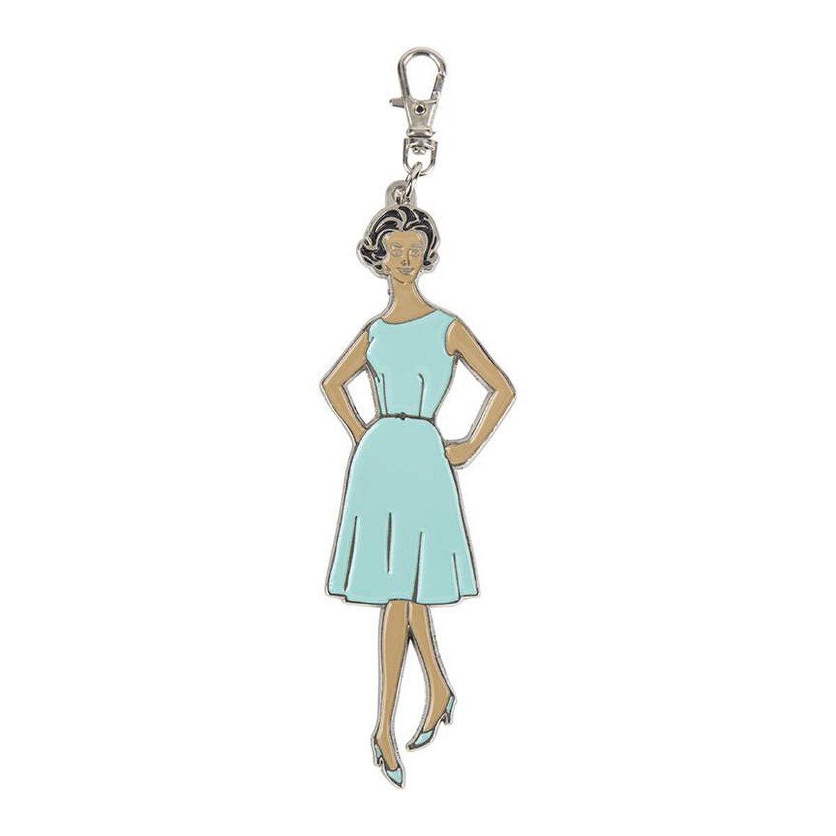 Vintage Lady in Aqua Enamel Happy Charm by Lori Holt