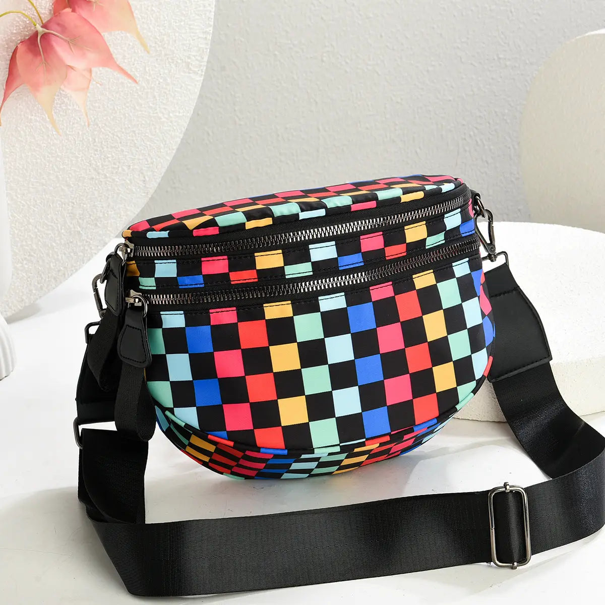 Multi-colored Oxford Checkered Crossbody/Bum Bag