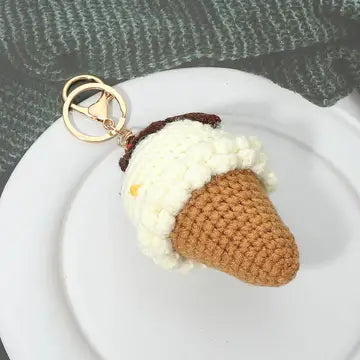 Crochet Ice Cream Keychain Bag Charm
