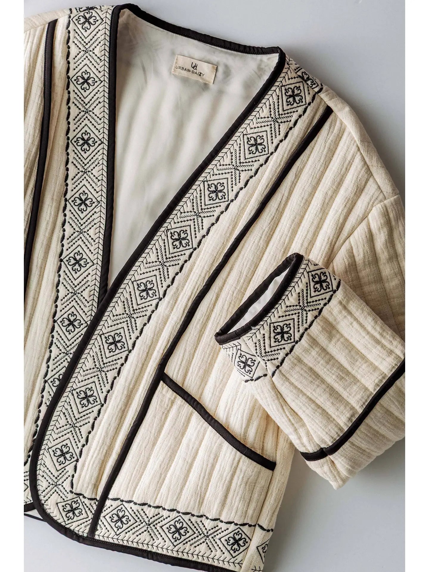 Boho Embroidered Quilted Jacket