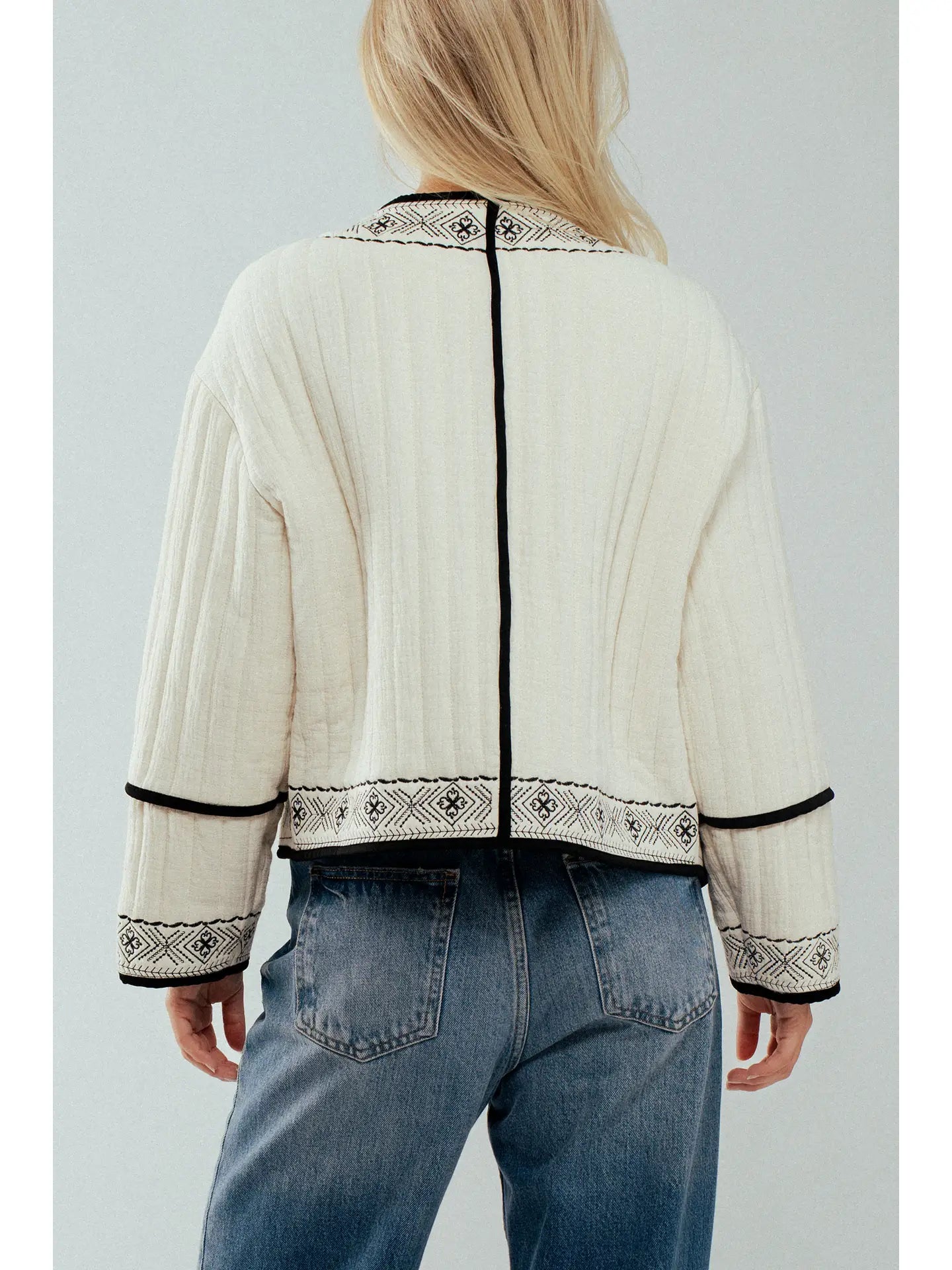 Boho Embroidered Quilted Jacket