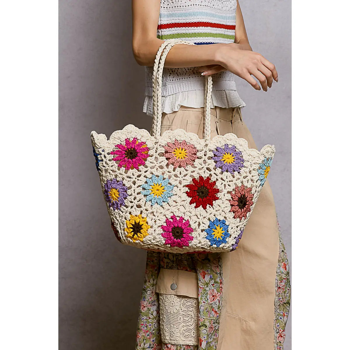 Floral Crochet Handbag