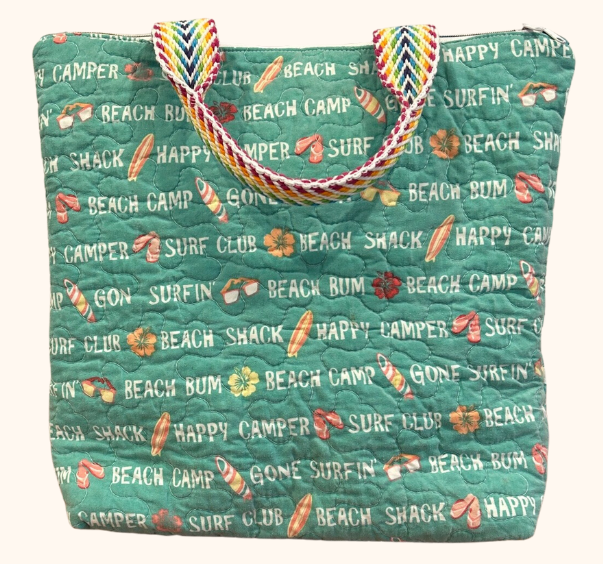 Happy BeachComber Quilted Backpack