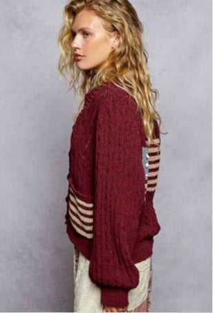American Flag Chenille Sweater Cardigan
