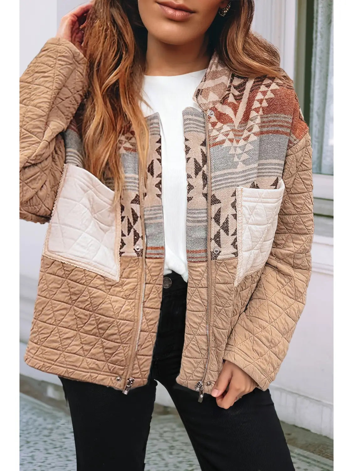 Quilted Patchwork Western Fashion Jacket